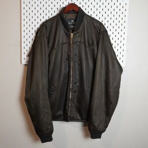 Golden Fleece Tall XXL Bomber Jacket Men Brown Quilted Lined USA Made Zip Front
